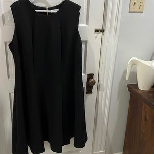 Black plus size dress with gold zipper